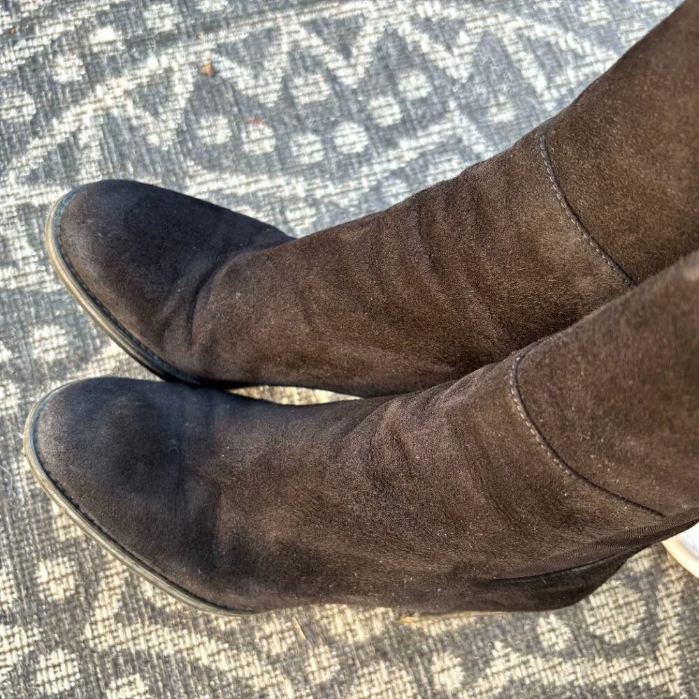 Stuart Weitzman Black Suede Hijack 50/50 Over the Knee Boot w/ Dust Bag